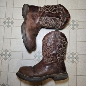 Durango Rebel Dark Brown Pull-On Western Boot 11" DB4304 Size 9 EE Composite Toe